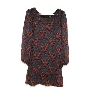 Long sleeve patterned dress